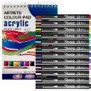 12 Marcadores Sharpie Acrílico Punta Bala + Croquera Para Acrílico Papel 300gr