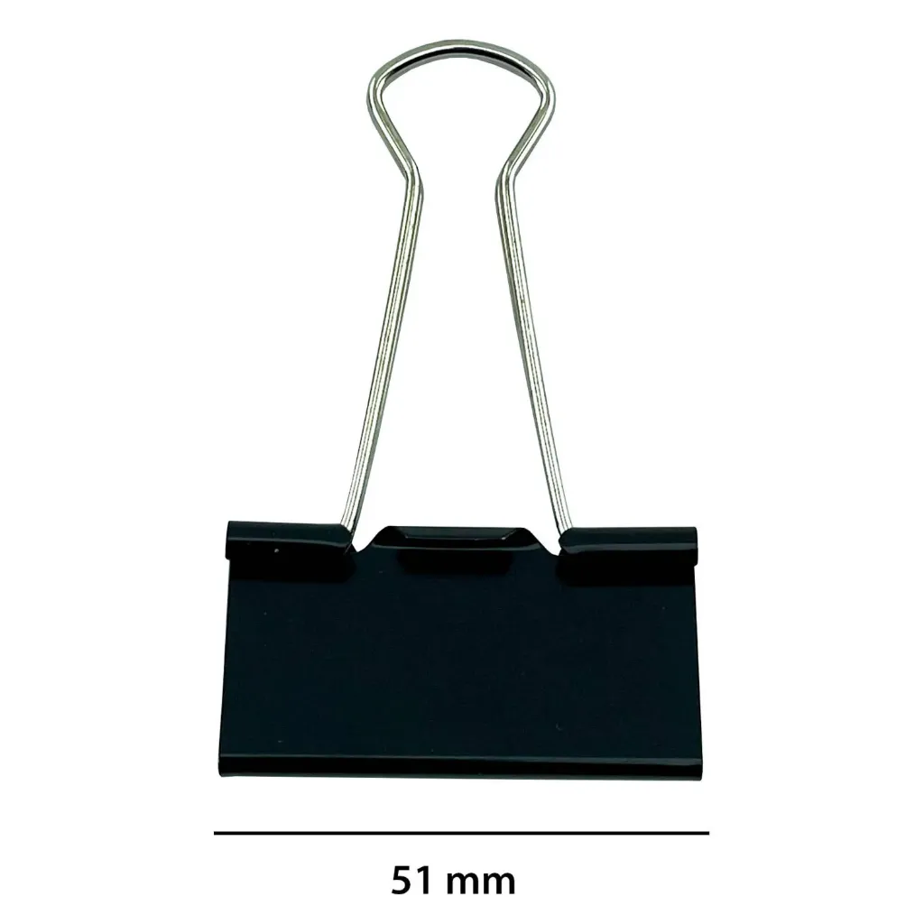 Apretador Doble Para Papel Hand Color Negro 51mm