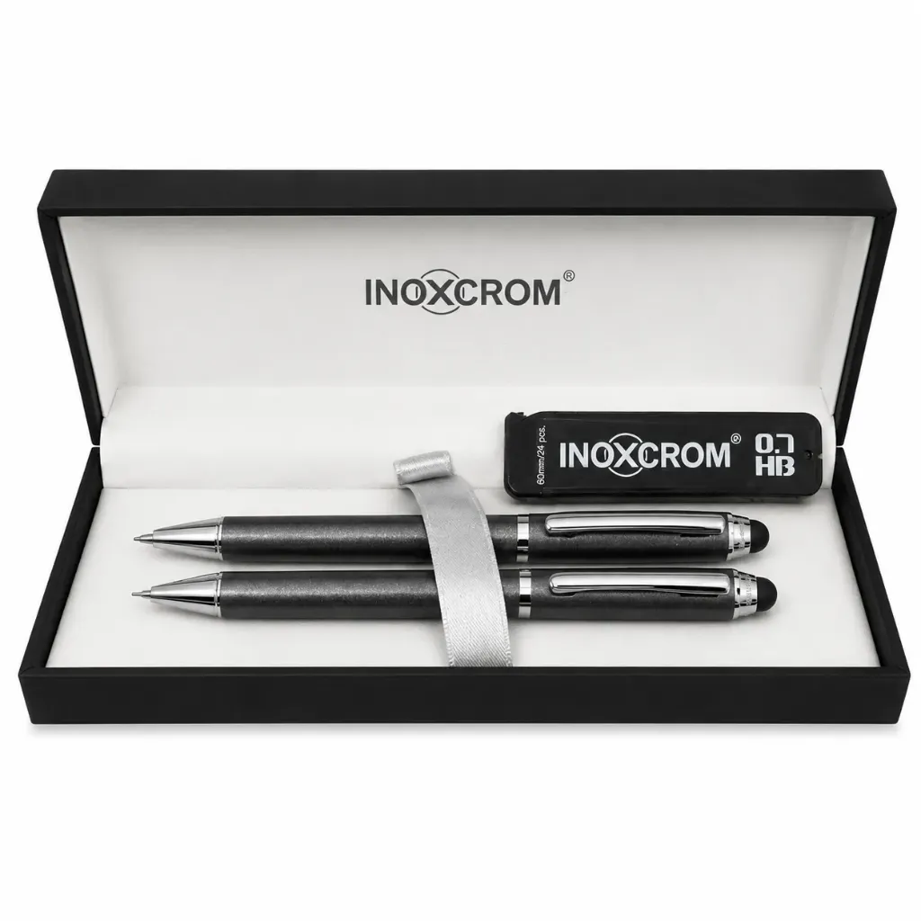 Juego Bolígrafo + Portaminas Inoxcrom Touch + Mina HB