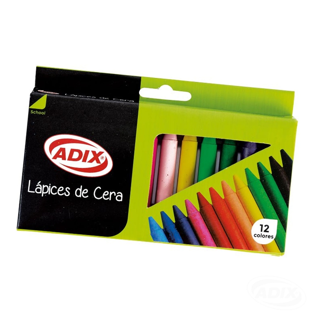 Lápiz Cera Redondo 12 Colores ADIX