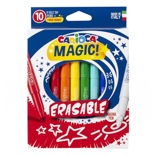 Plumones Borrables Carioca (10 colores)