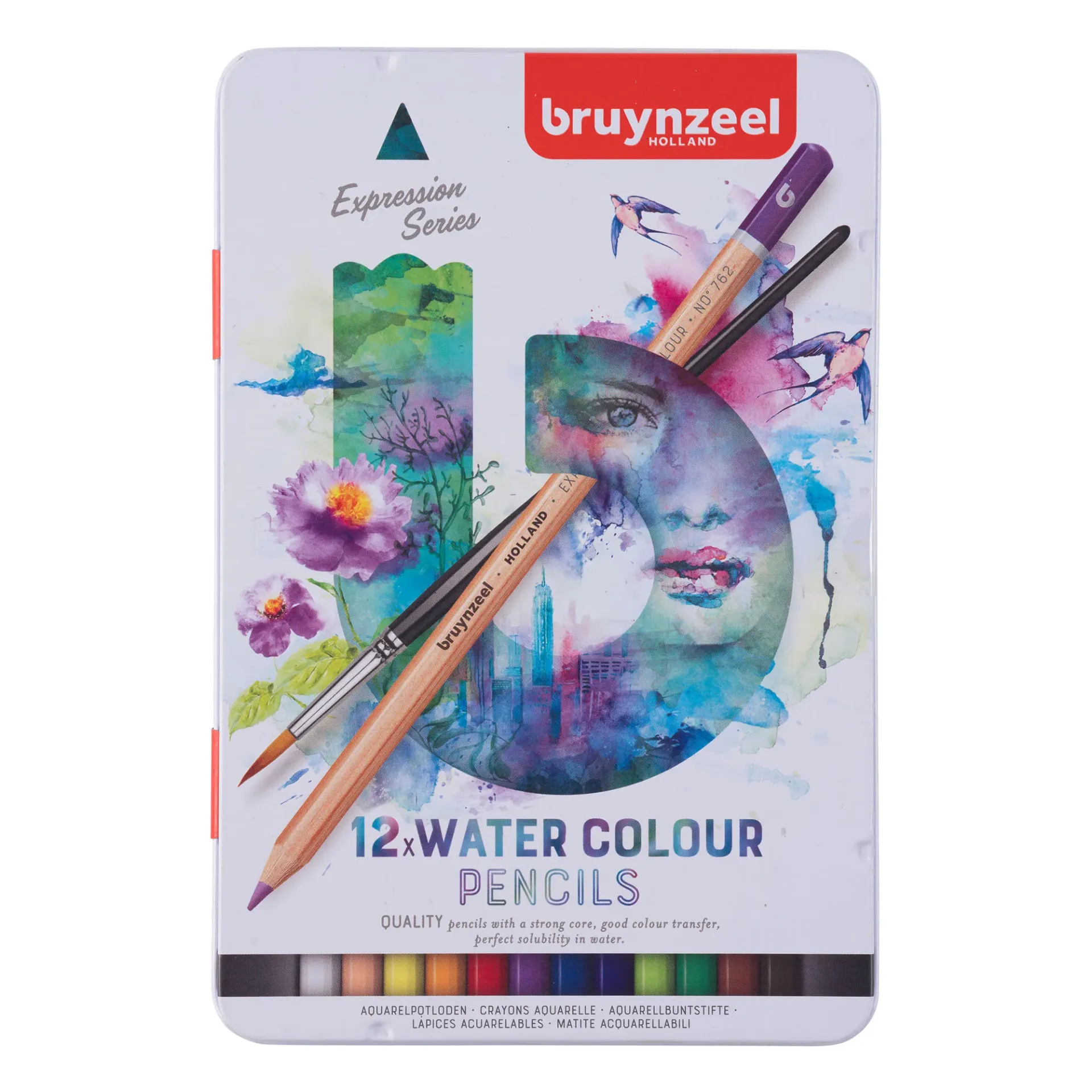 [60313012] Lápices Acuarelables Bruynzeel + Pincel (12 Colores)