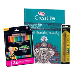 [PROMO10] Libro Mandala de Animales + 36 Lápices de Colores