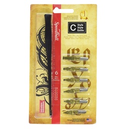 [2957] Set de plumillas caligráficas tipo &quot;C&quot; punta oblicua Speedball