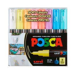 [PC1M-186409] Marcador Uni Posca set 8 Colores Pastel 1M (0.7mm)
