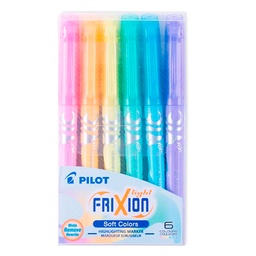 [SW-FL-S6S] Destacador Pilot Frixion Light Borrable 6 Colores Soft