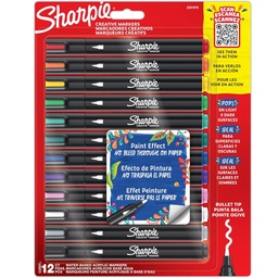 [2201070] Marcador Sharpie Acrílico Punta Bala 12 Colores