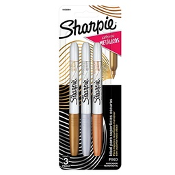 [1858004] Set 3 Marcadores Sharpie Permanente Punta Fina Metálicos