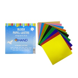 [#0211] Block De Papel Lustre Hand16x16cm 24hj