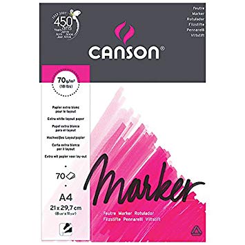 Block Canson A4 para marcadores 70hj 70gr