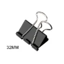 Apretador Doble Para Papel Hand Color Negro 32mm