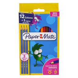 [1899462] Set de 12 lápices de colores + 3 Grafitos HB