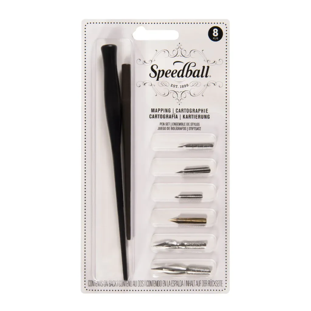 [2965] Set de Plumillas Speedball Caligráficas Mixtas Cartografía