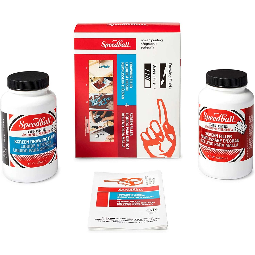 Kit Líquido de Dibujo serigráfico + Rellenador Speedball 236ml c/u