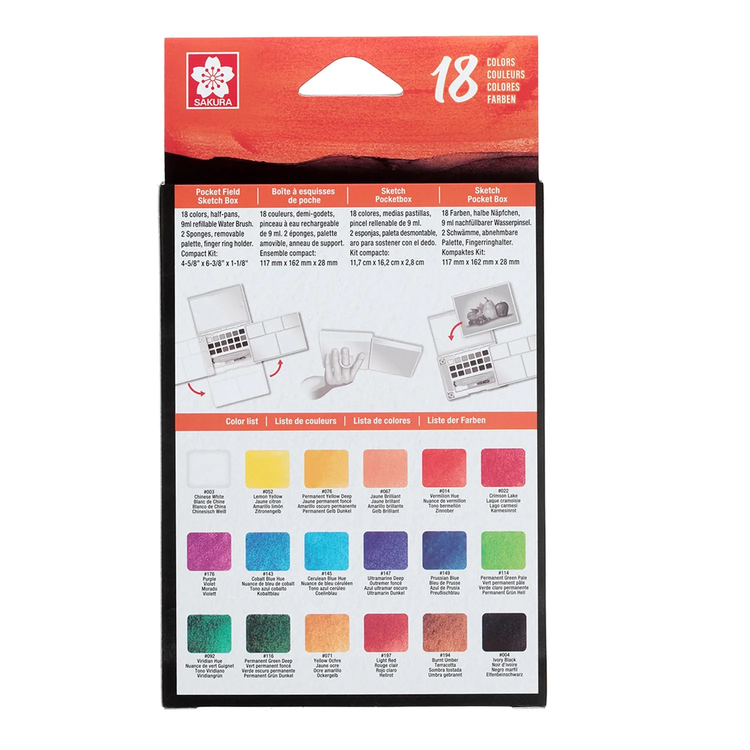 Sakura Koi Acuarela + Waterbrush 18 Colores