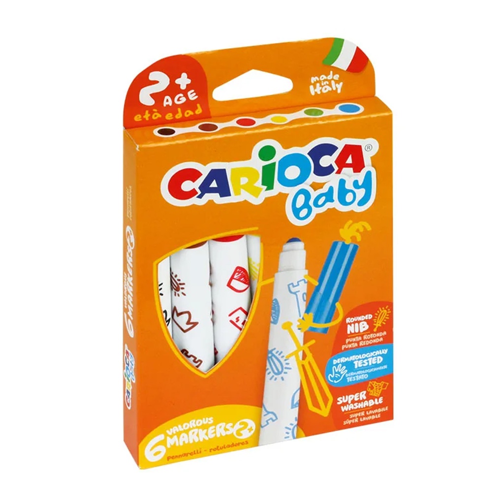 Plumones  Carioca  Baby Lavable (6 colores)