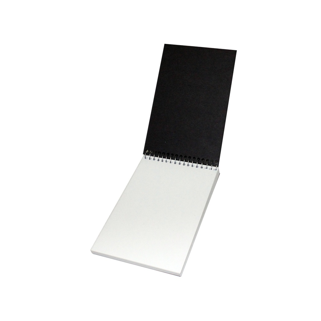 Croquera Tapa Negra Papel Bond 16x10cm (1/4 Oficio) 100hj