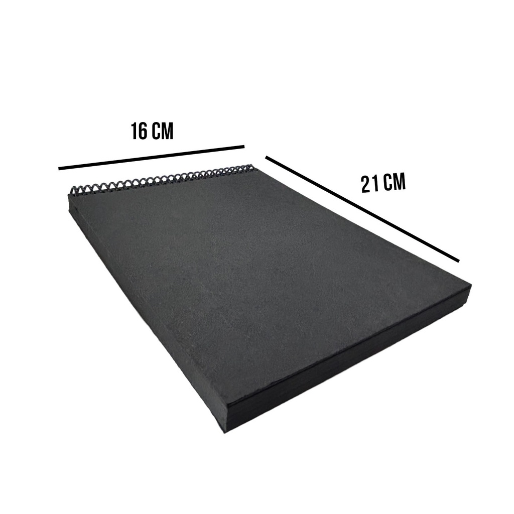 Croquera Papel Bond Negra 21x16cm (1/2 Oficio) 100hj