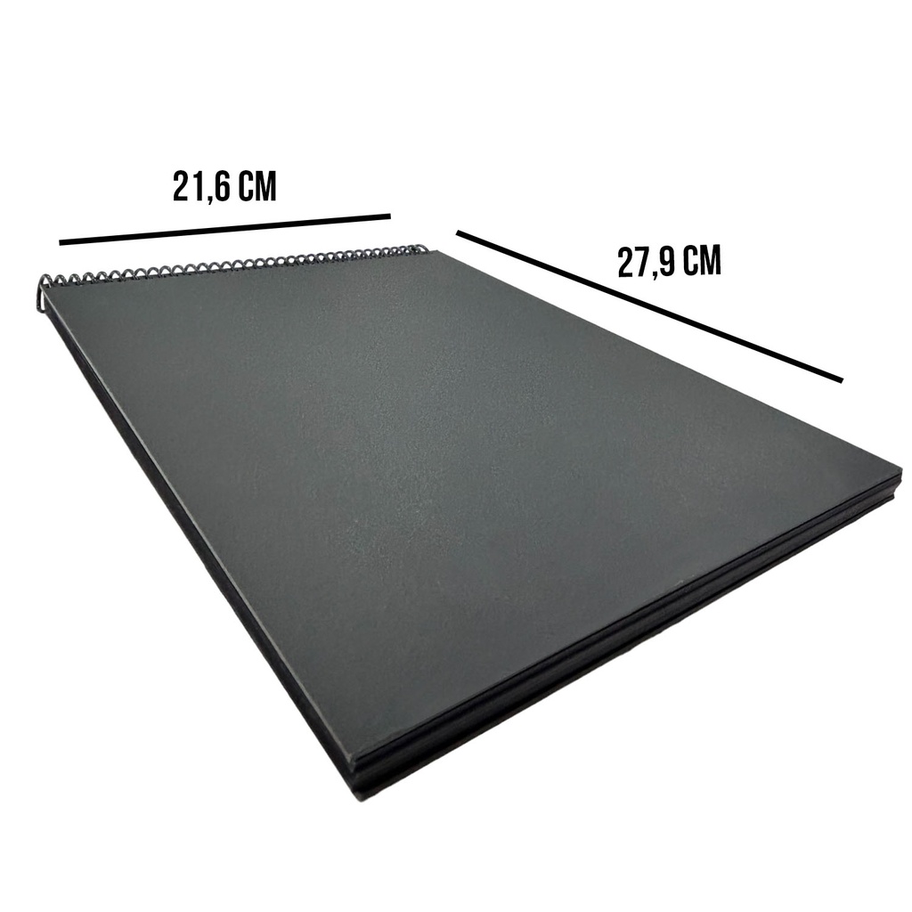 Croquera Papel Bond Negra 27.9x21.6cm (Carta) 100hj