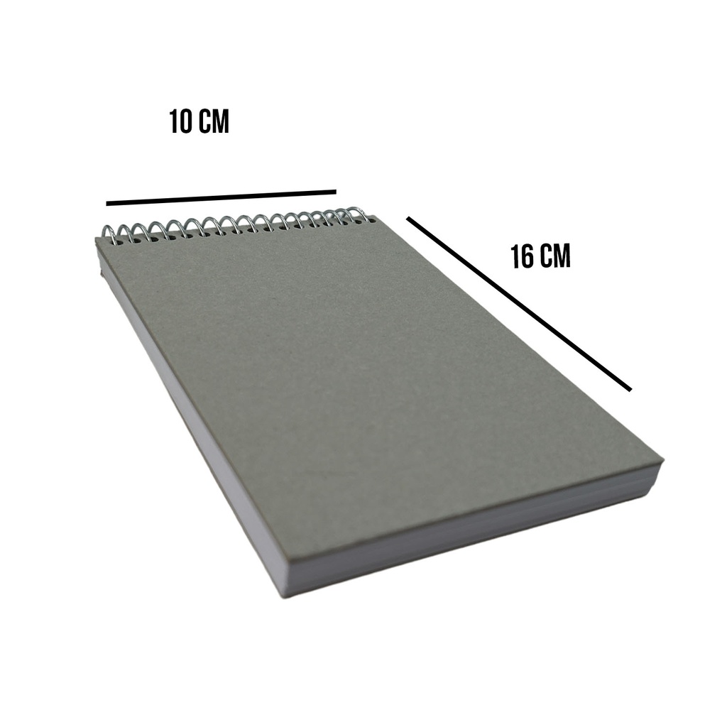 Croquera Papel Bond Tapa Gris 16x10cm (1/4 Oficio) 100hj