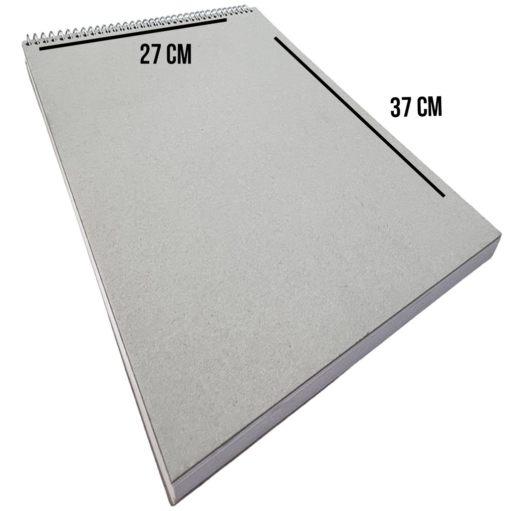 Croquera Papel Bond Tapa Gris Block 27x37cm (1/8 Pliego) 100hj