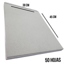 Croquera Papel Bond Tapa Gris Block 38x55cm (1/4 Pliego) 50hj