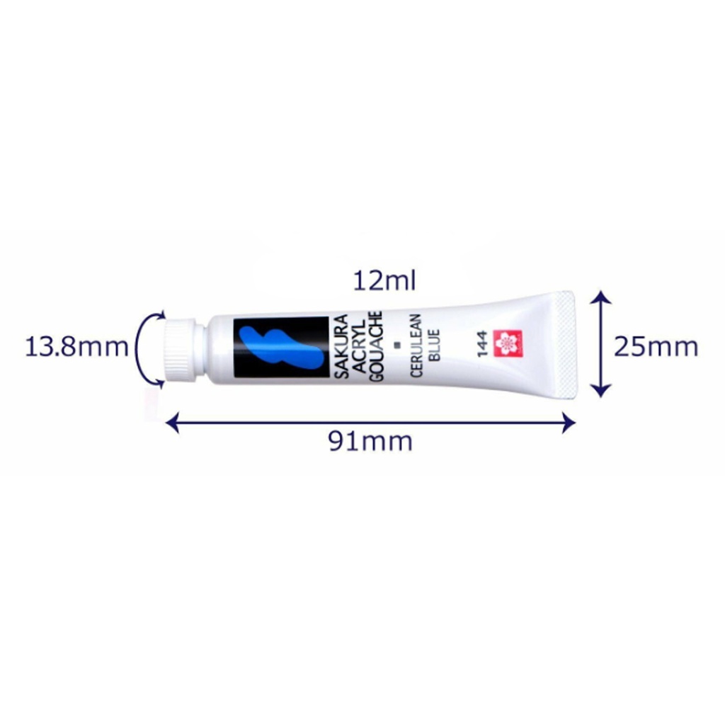 Set de 12 acrílicos Gouache tubos 12ml