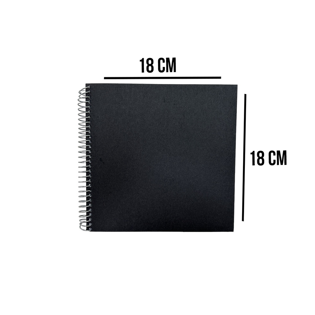 Croquera Papel Bond Tapa Negra 18x18 cm 100hj