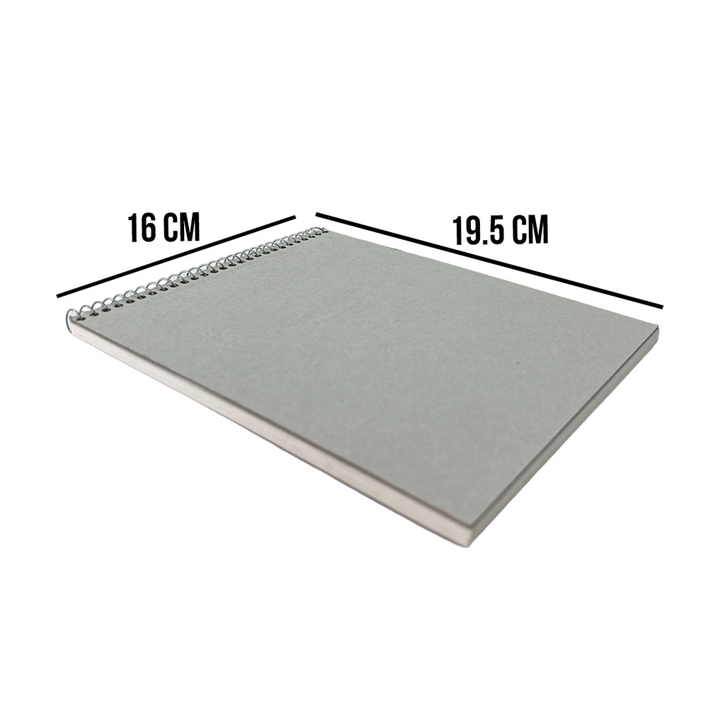 Croquera Papel Mantequilla Tapa Gris 16X19.5 cm 100hj