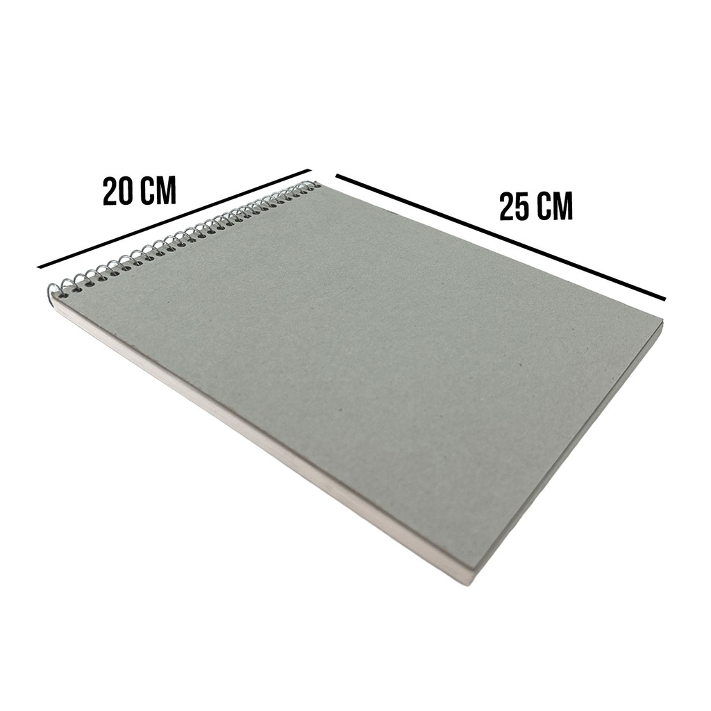 Croquera Papel Mantequilla Tapa Gris 20X25 cm (1/16 Pliego) 100hj
