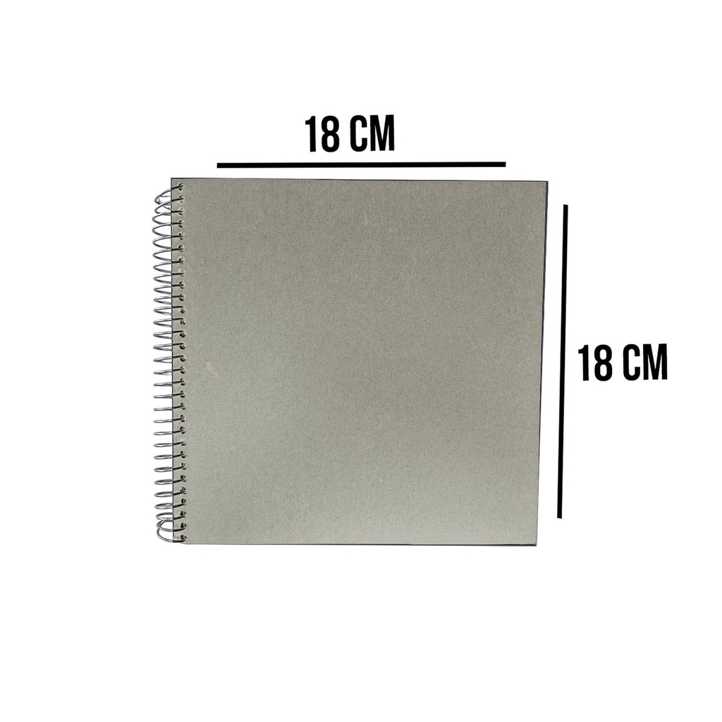 Croquera papel Hilado 9 140gr Tapa Gris 18x18cm 50hj