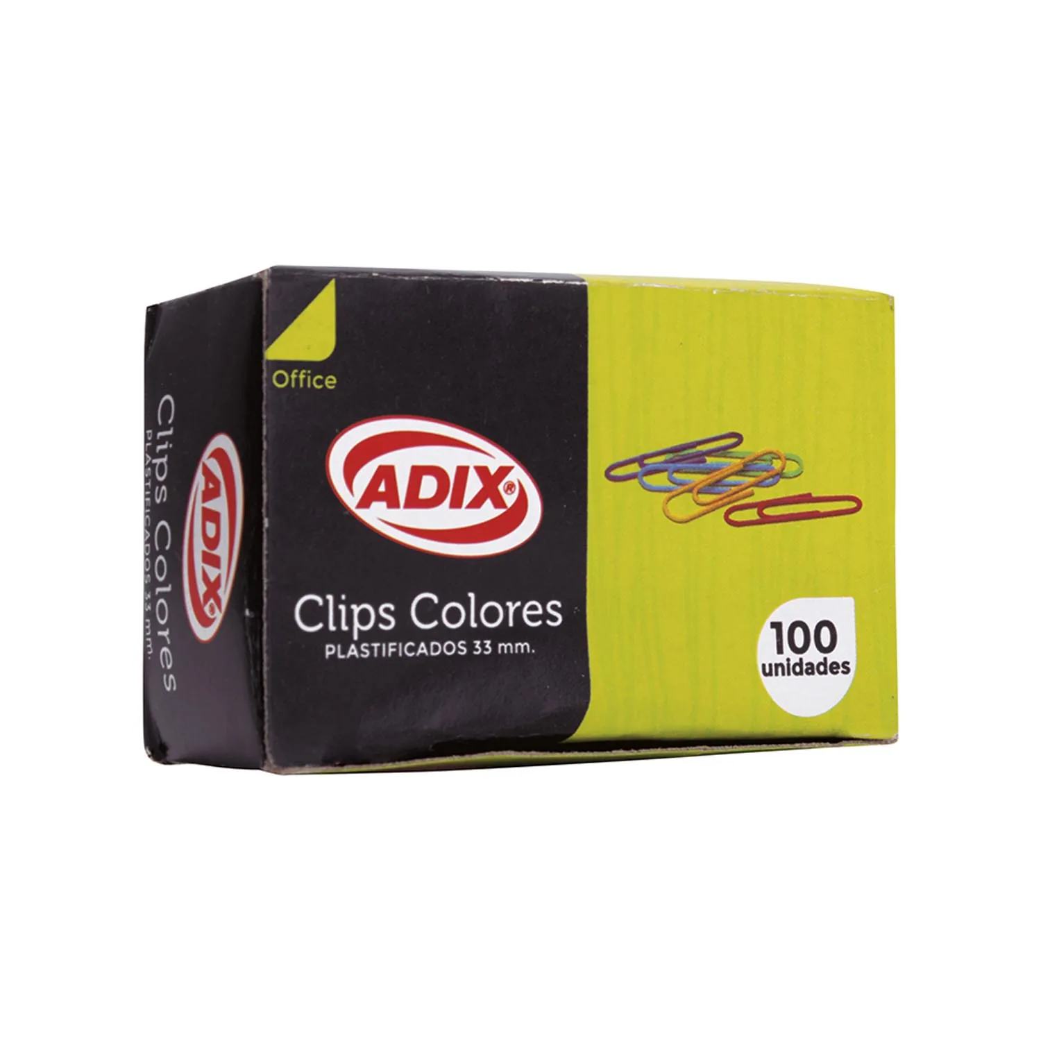 Clips Plastificados Adix 33mm Colores Surtidos 100 uds.