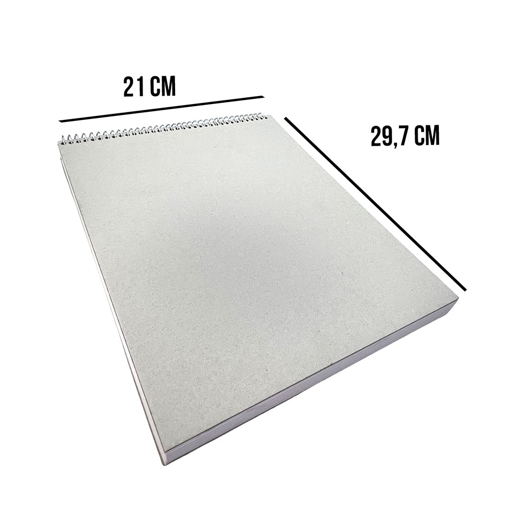 Croquera papel Hilado 9 140gr Tapa Gris Block A4 50hj