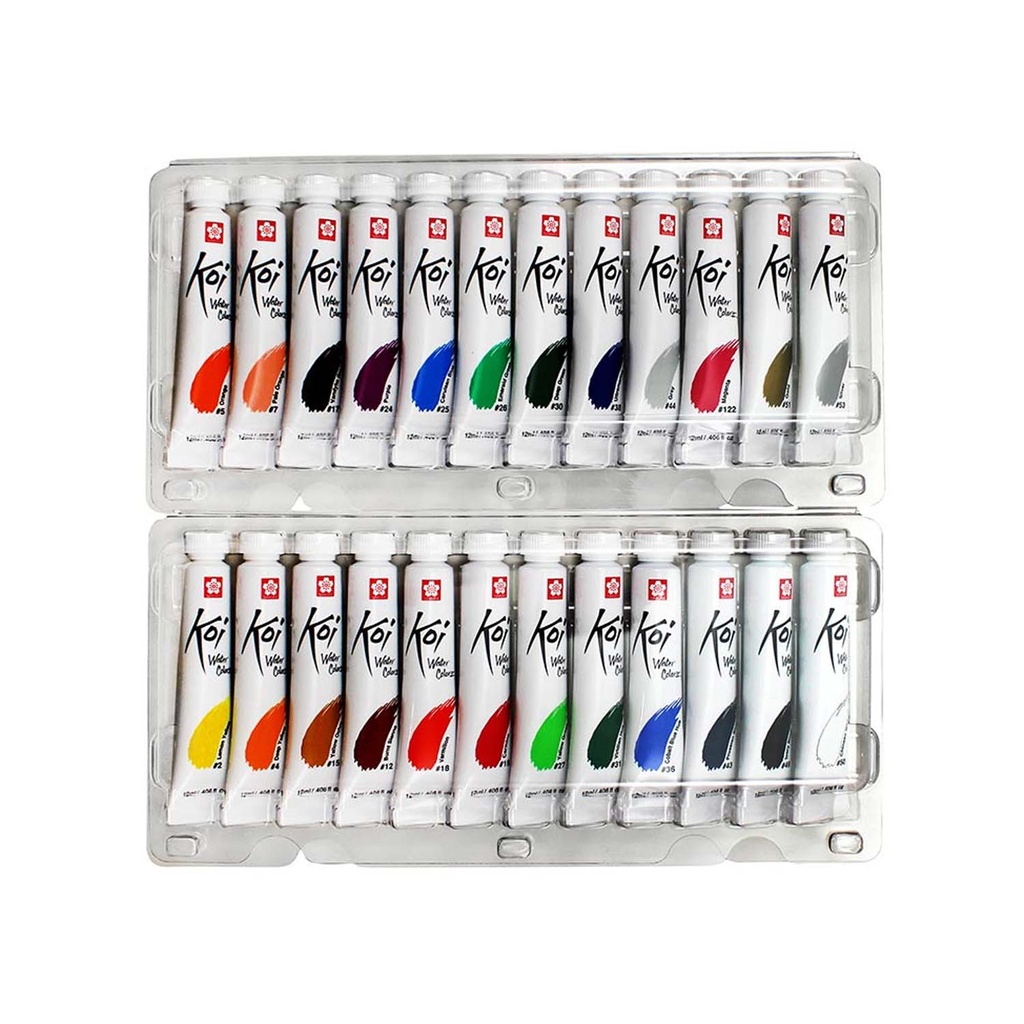 Set de Acuarela en Tubo Koi Water Colors 12ml 24 Colores