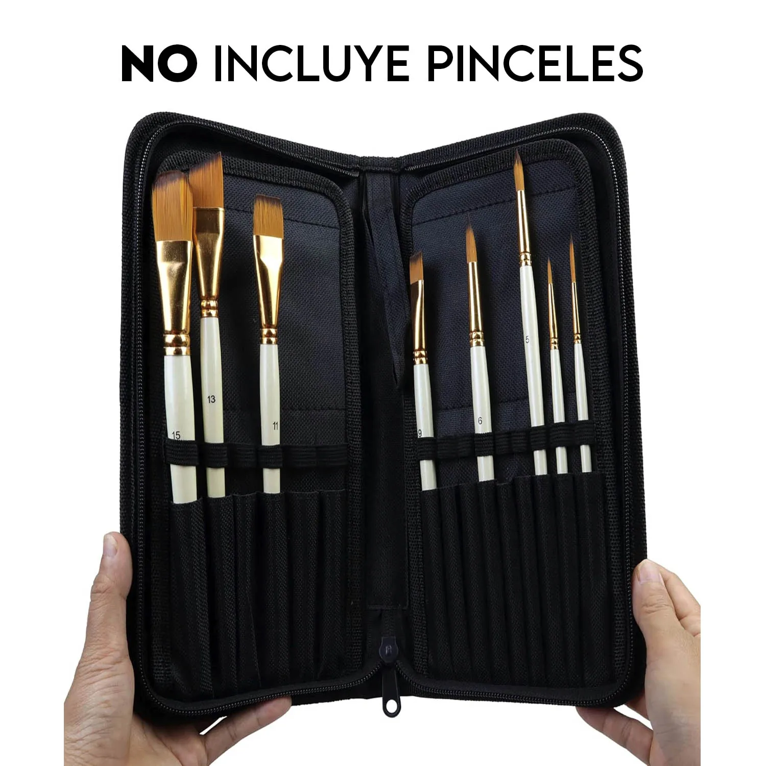 Estuche De Tela Renart Con Cierre para 15 Pinceles