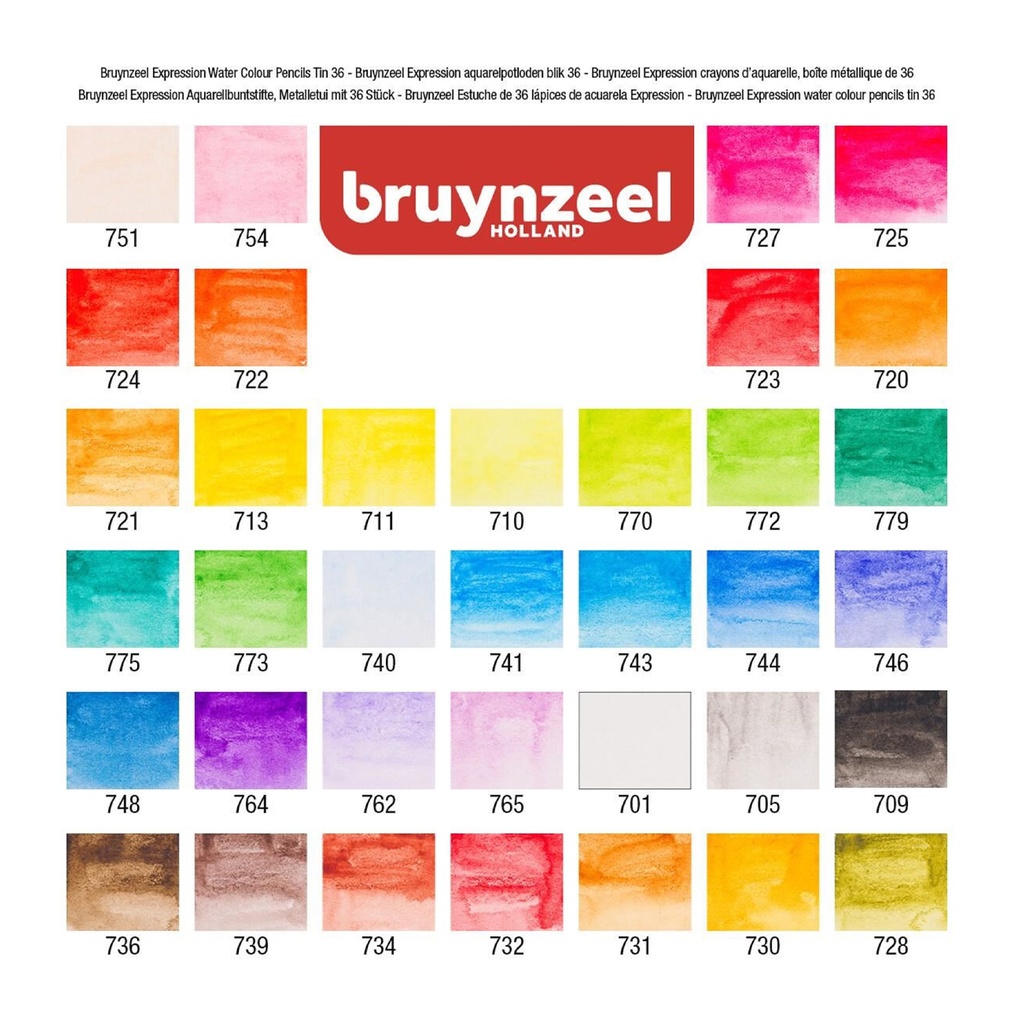 Set de lápices acuarelables + Pincel en caja metálica Bruynzeel