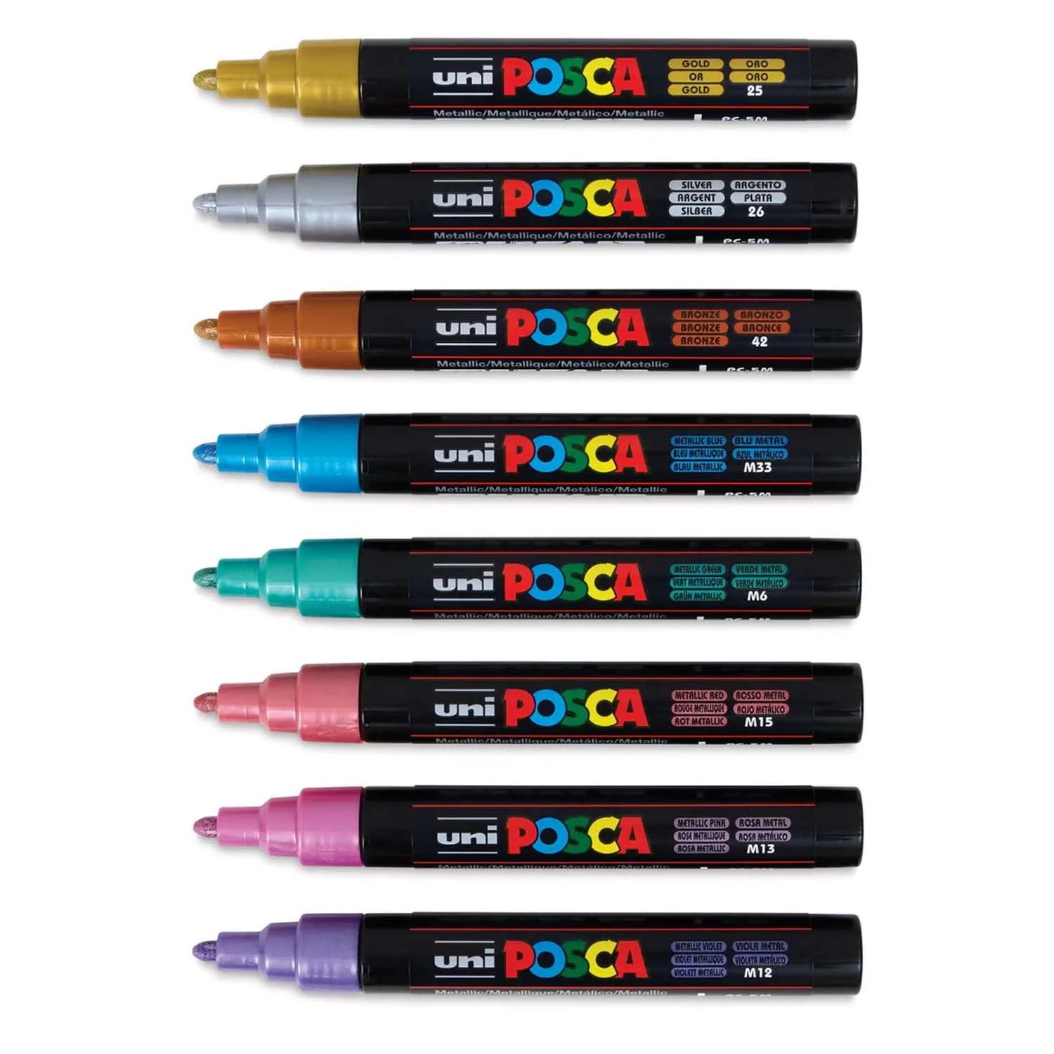 Marcador Uni Posca Set 8 Colores Metálicos 5M