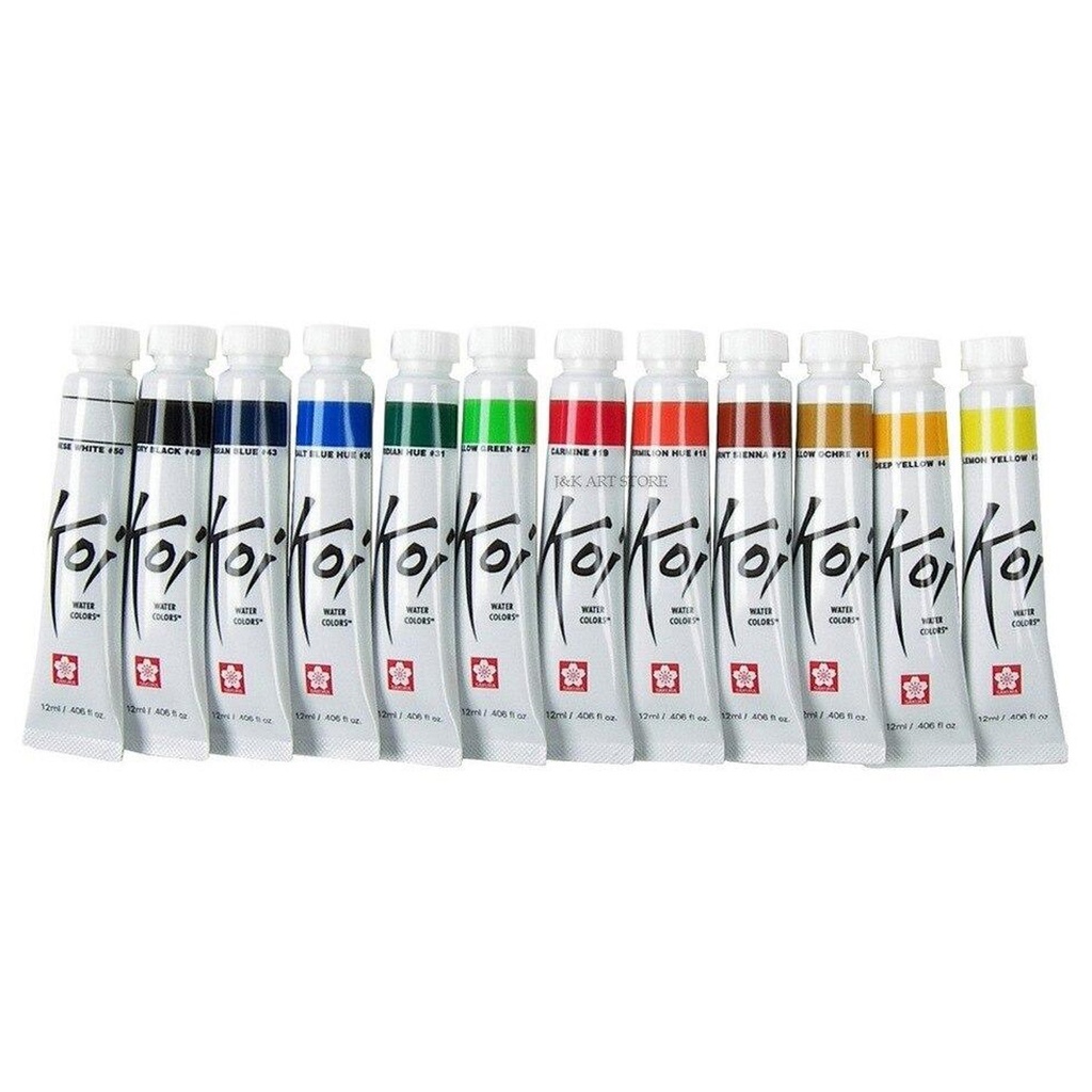 Acuarela en Tubo Sakura Koi Water Colors 12ml (12 colores)