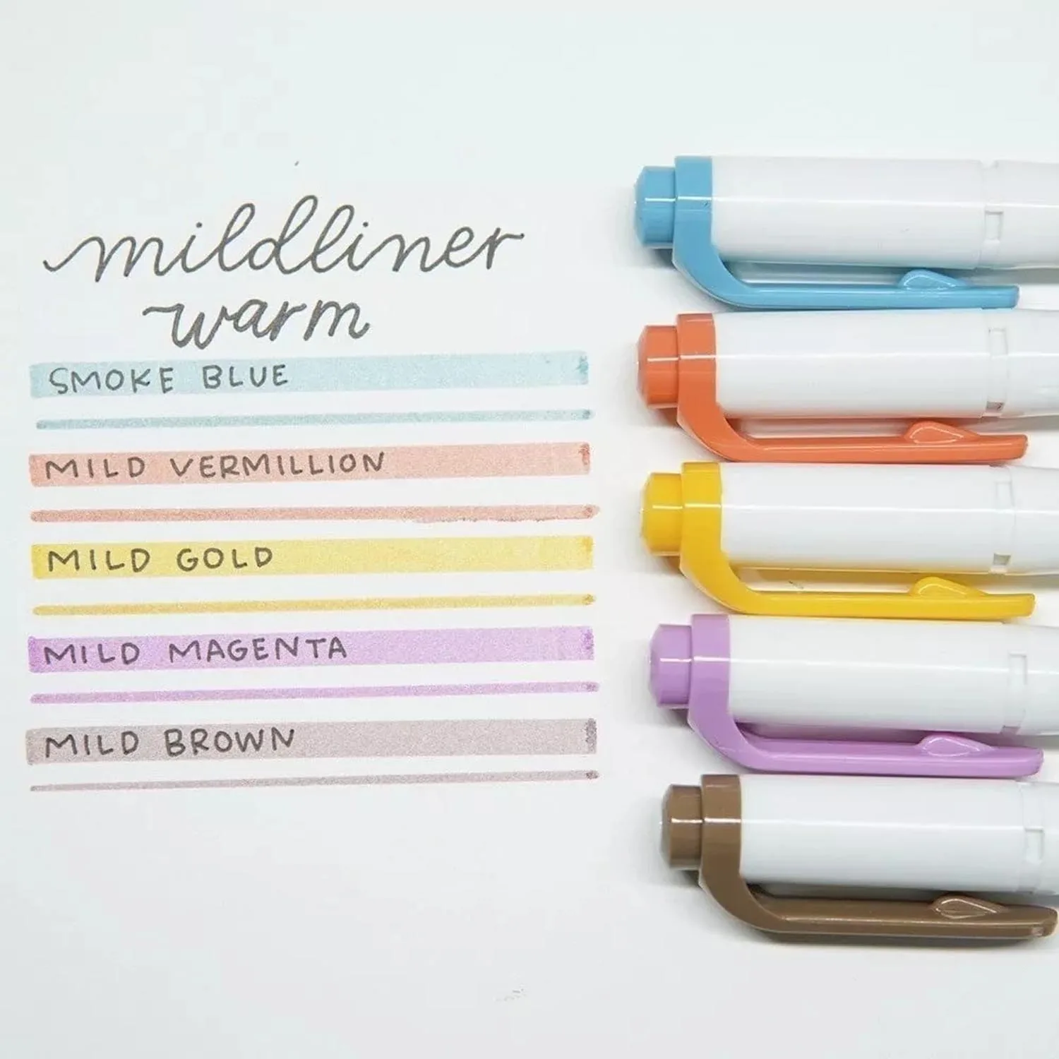 Marcadores Zebra Mildliner Doble Punta Colores Cálidos 5ud