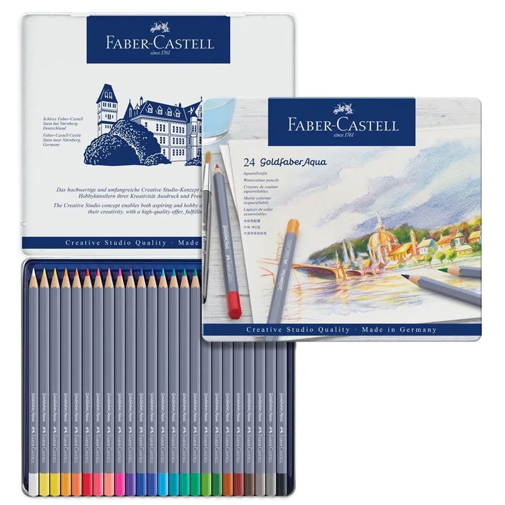 Lapices Acuarelables Faber-Castell Goldfaber Aqua 24 Colores