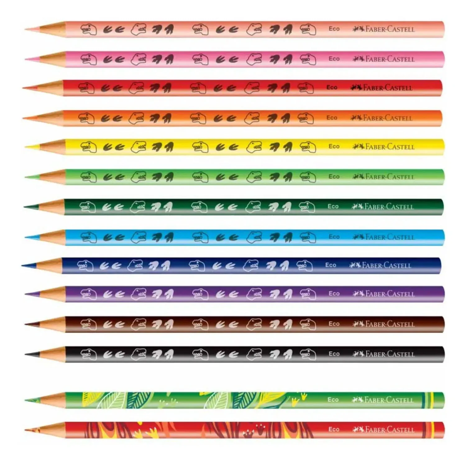 Lápices Faber-Castell Ecolápices Dinosaurio 12+2 Colores