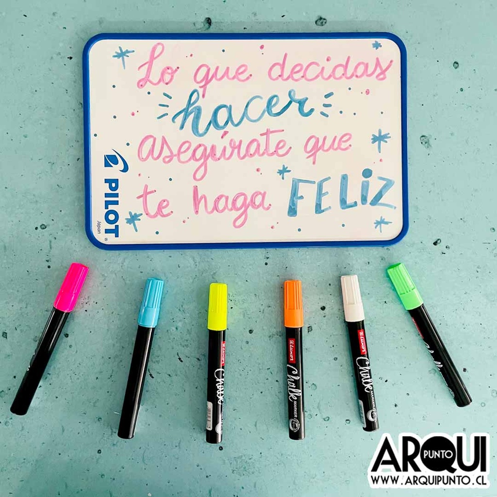 Oferta: Set 6 Marcadores Tiza + Mini Pizarra 30x20cm