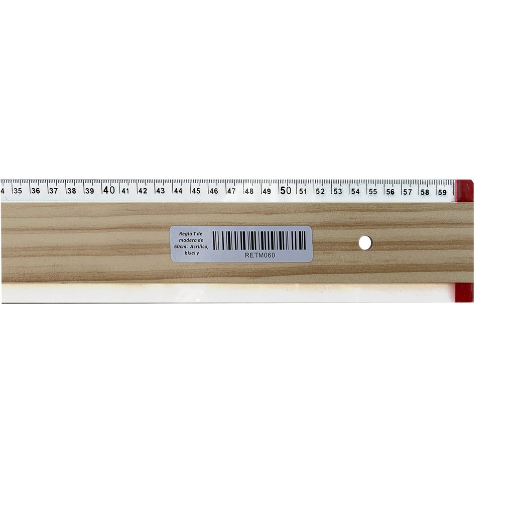 Regla T de Madera con Acrílico graduada en cm. (60cm)
