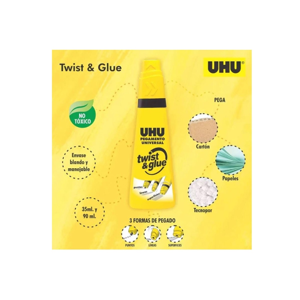 Adhesivo Universal Uhu Twist &amp; Glue 35 ml