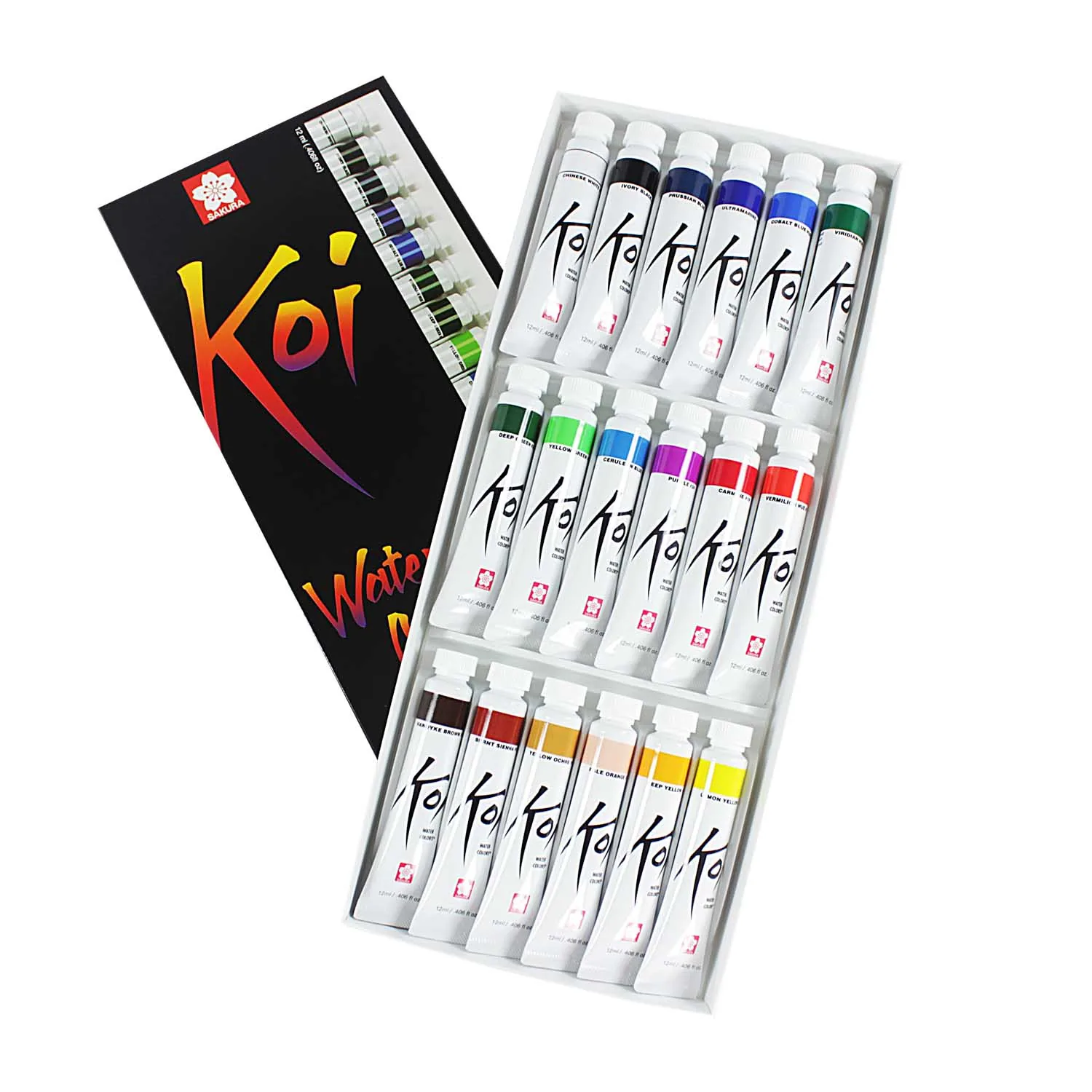 [XMW18L] Acuarela en Tubo Sakura Koi Water Colors 12ml (18 colores)