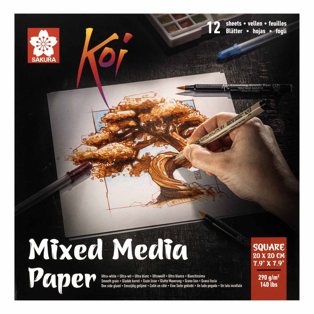 [94122020] Block Mix Media Sakura 20x20cm 290gr. 12Hj