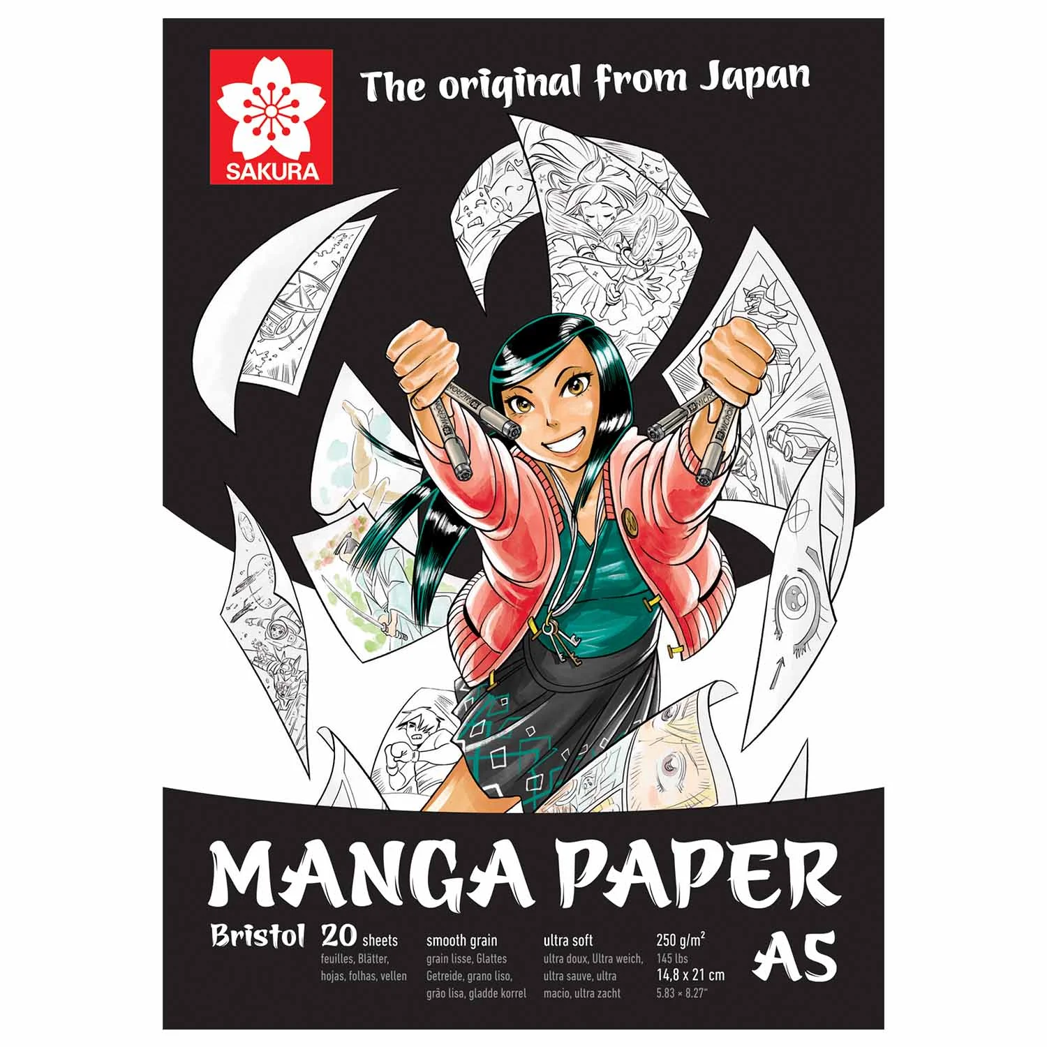 [99MANPADA5] Block Papel Bristol Sakura A5 (14.8x21cm) 250gr - 20hj