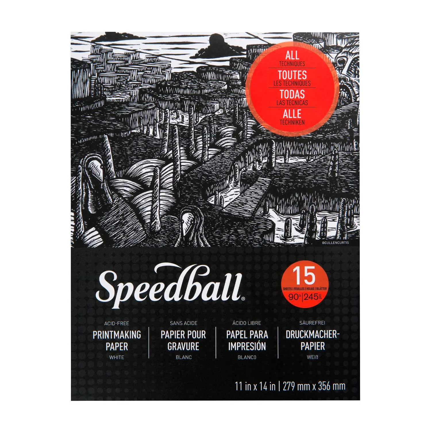[7082] Block Papel Para Grabado Speedball 27.9x35.6cm 245gr. 15hjs