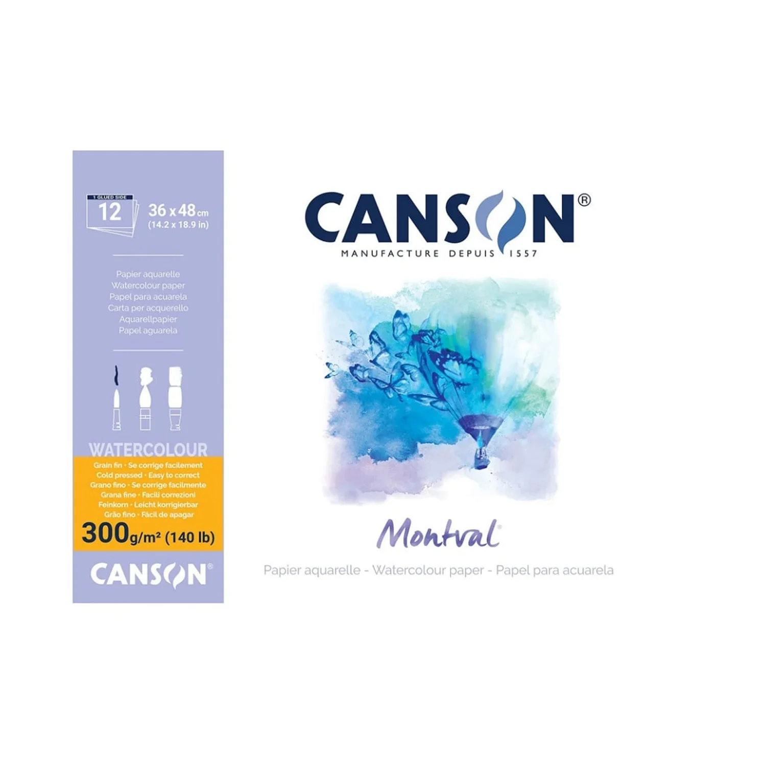 Block para Acuarela Canson Montval 48x36cm 300gr. 12hj