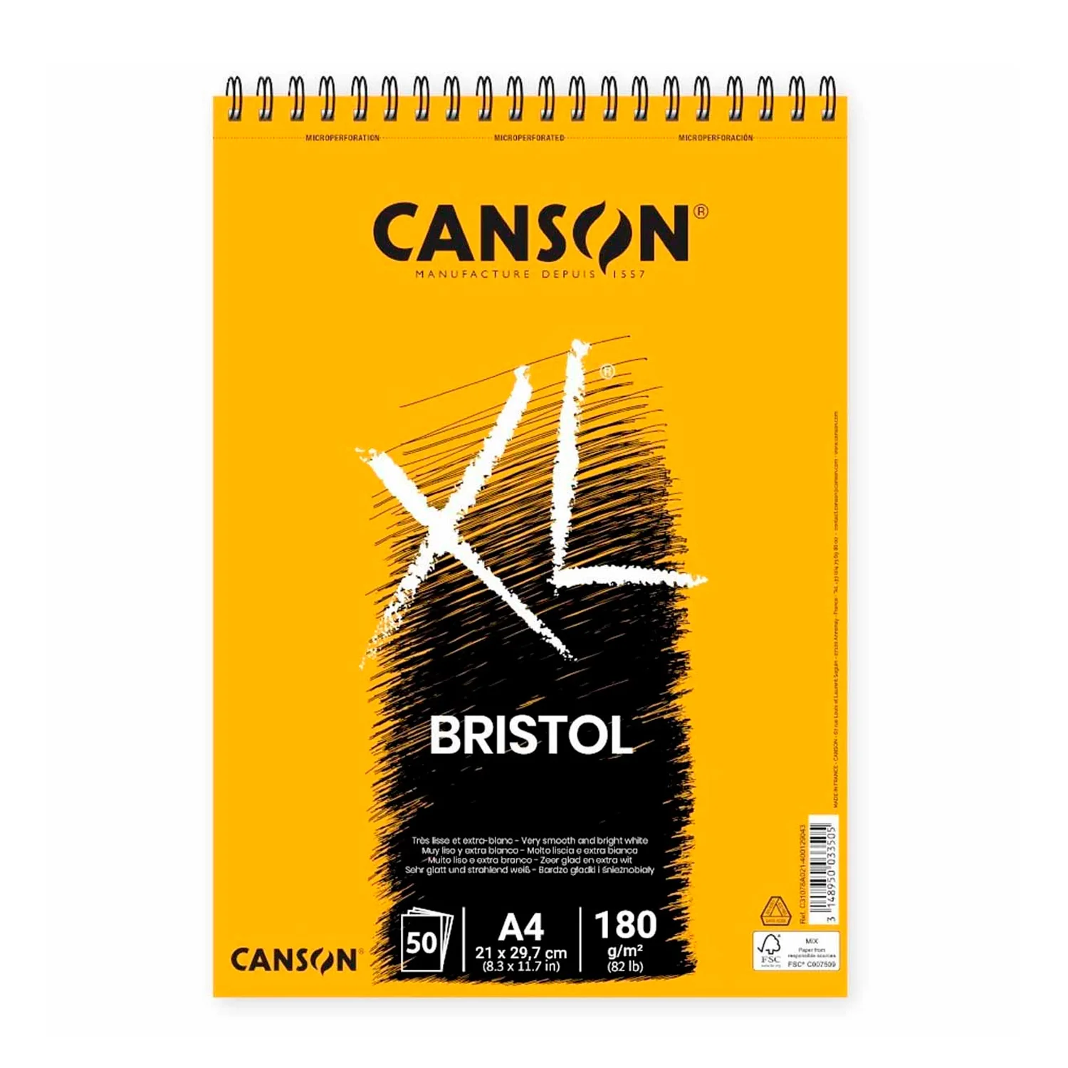 Croquera Canson XL Bristol 180gr 50 hjs A4 (21x29.7cm)